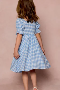 Mini Teagan Dress in Blue Gingham