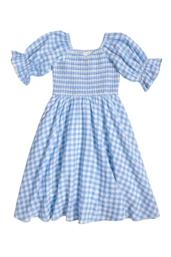 Mini Teagan Dress in Blue Gingham