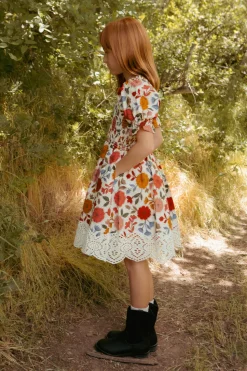 Mini Teagan Dress in Sepia Flower