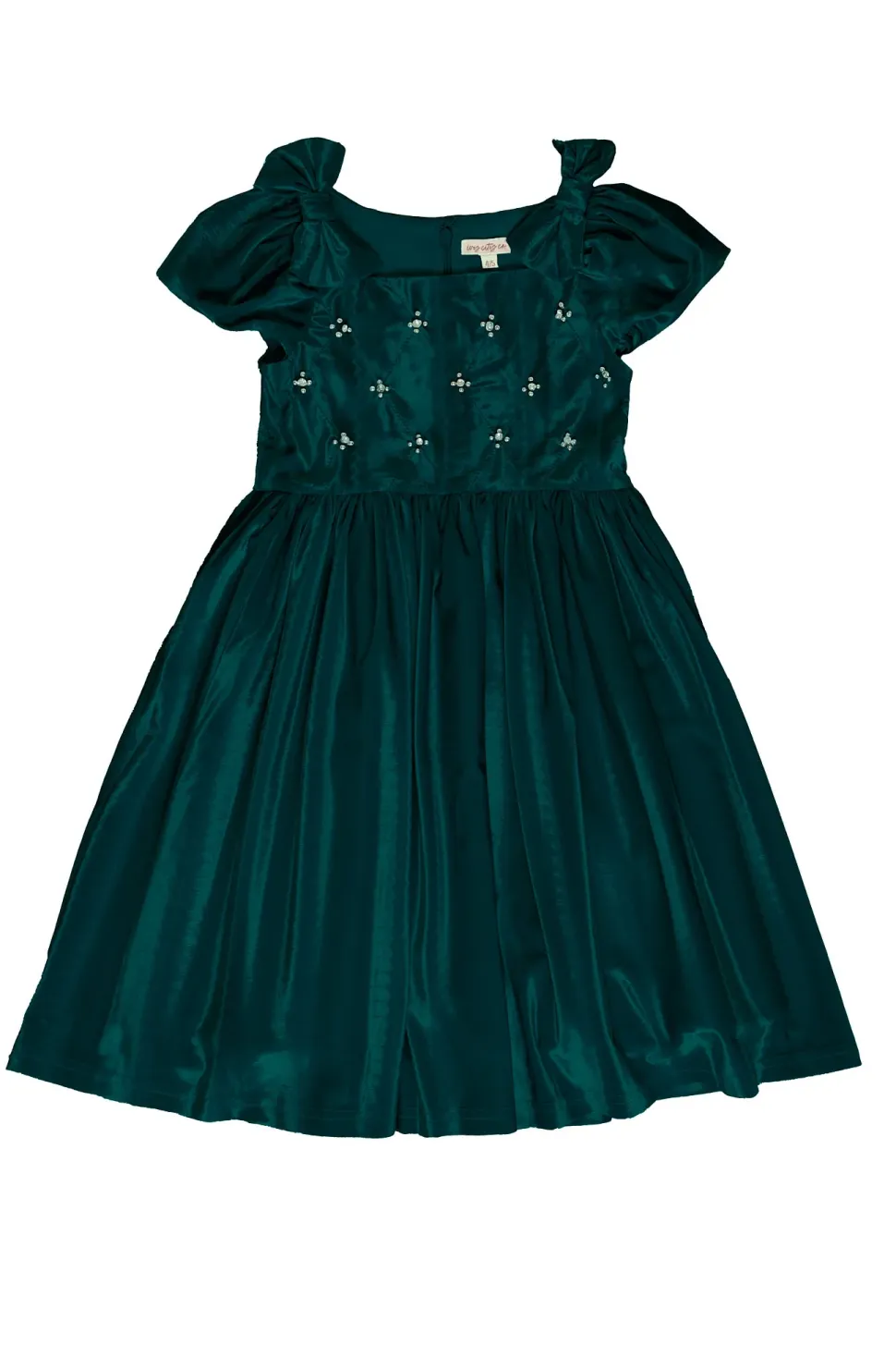 Mini Tiara Dress in Green Velvet