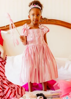 Mini Tiara Dress in Pink Velvet