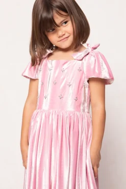 Mini Tiara Dress in Pink Velvet