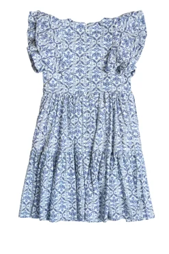 Mini Trixie Dress in Blue Moroccan Tile