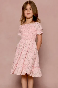 Mini Valencia Dress in Pink Ditsy Floral