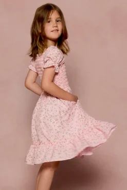 Mini Valencia Dress in Pink Ditsy Floral