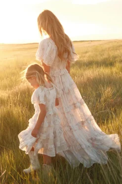 Mini Winnie Dress in Bright White Wispy Wildflower