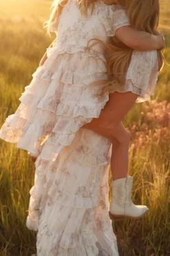 Mini Winnie Dress in Bright White Wispy Wildflower
