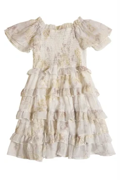 Mini Winnie Dress in Bright White Wispy Wildflower