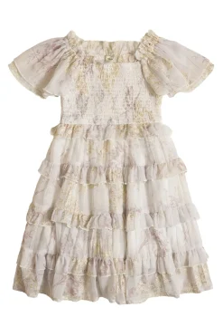 Mini Winnie Dress in Bright White Wispy Wildflower