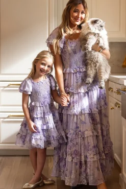 Mini Winnie Dress in Lavender Aquarelle Fleur