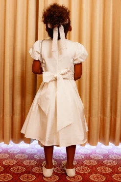 Mini Wrenley Dress in Cream Taffeta
