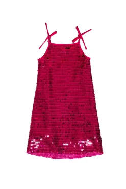 Mini Zelda Dress in Fuchsia Shingle Sequin