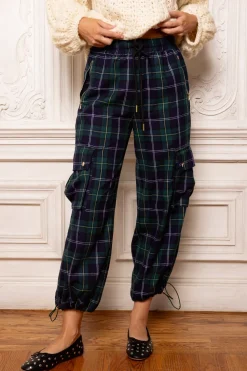 Nicole Cargo Pants in Nocturne Plaid