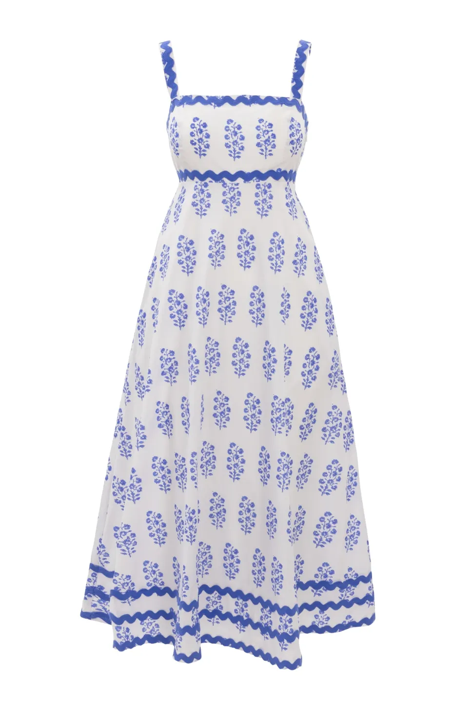 Palmer Dress in Blue Block Print