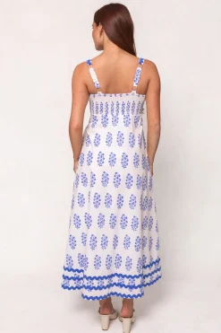 Palmer Dress in Blue Block Print