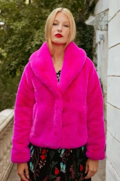 Pandora Coat in Fuchsia