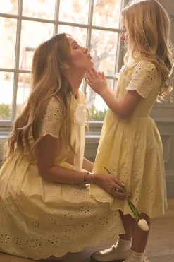 Penny Dress in Butter Yellow Eyelet
