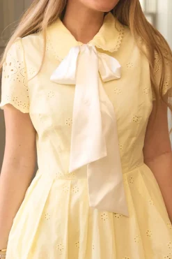 Penny Dress in Butter Yellow Eyelet