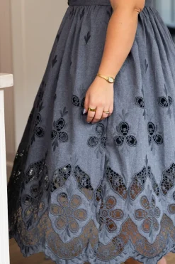 Penny Tank Midi Dress in Embroidered Chambray
