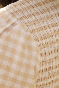 Presley Dress in Cream Gingham