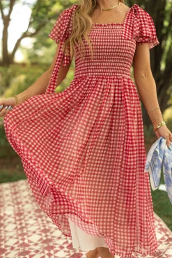 Rayna Dress in Red Gingham