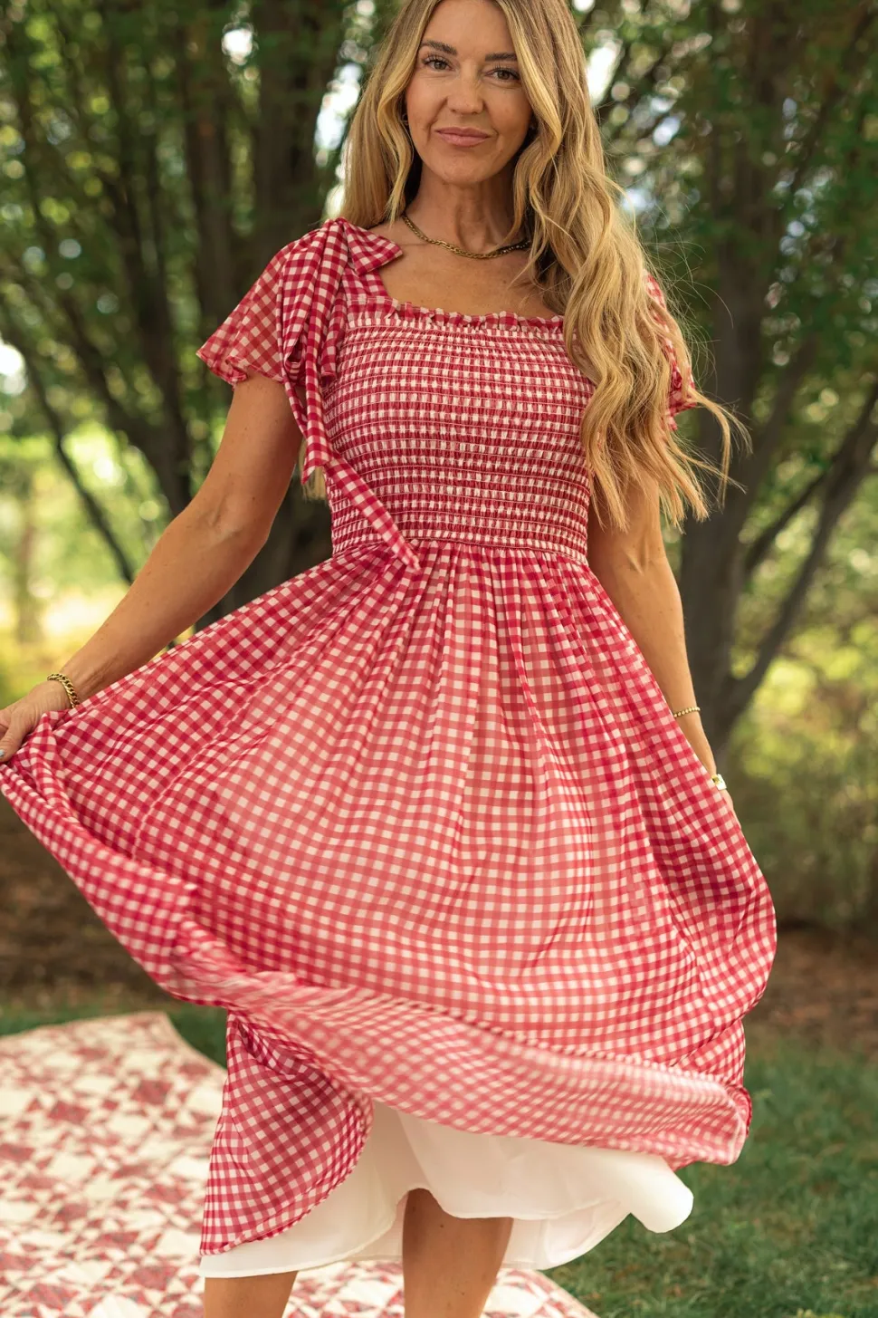 Rayna Dress in Red Gingham
