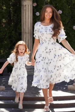Roselyn Dress in Blue Enchanted Floral