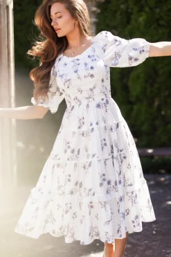 Roselyn Dress in Blue Enchanted Floral