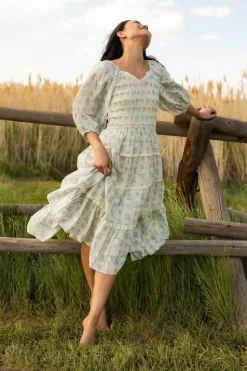 Roselyn Dress in Ivory Porcelain Fleur