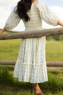 Roselyn Dress in Ivory Porcelain Fleur