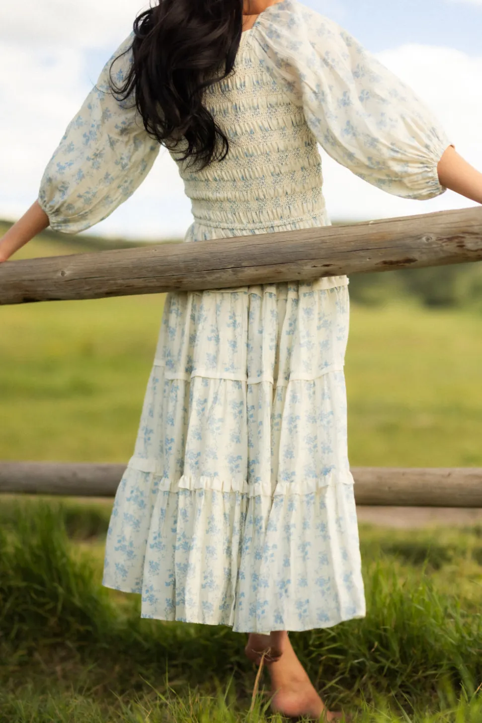 Roselyn Dress in Ivory Porcelain Fleur