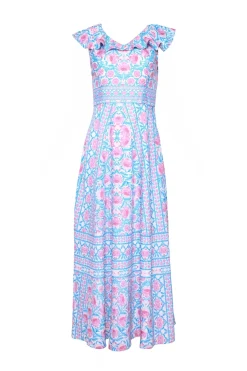 Samara Dress in Thistle Flower Mosaic Florise