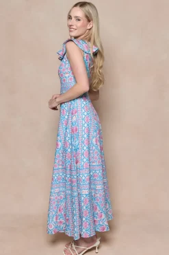 Samara Dress in Thistle Flower Mosaic Florise
