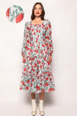 Selena Dress in Red Roses