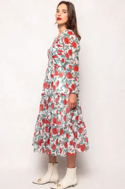 Selena Dress in Red Roses