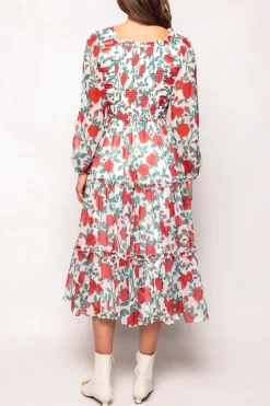Selena Dress in Red Roses