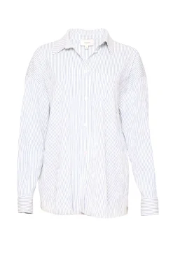Sevilla Top in Blue & White Pinstripe