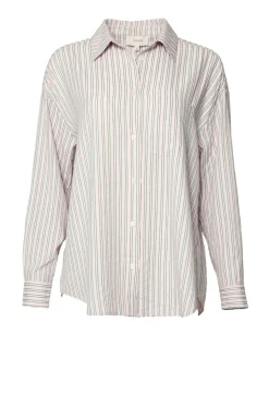 Sevilla Top in Green & Pink Pinstripe