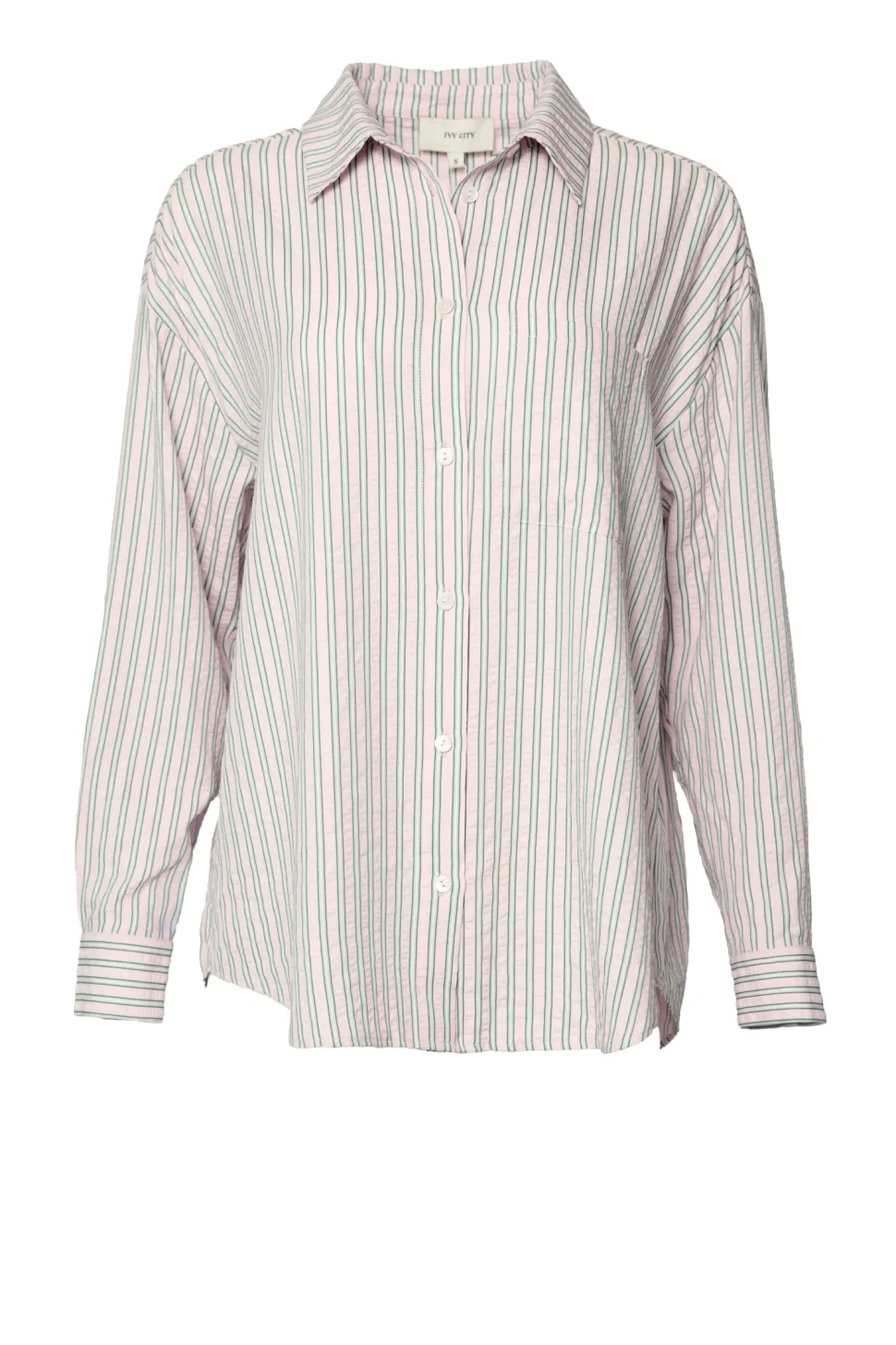 Sevilla Top in Green & Pink Pinstripe