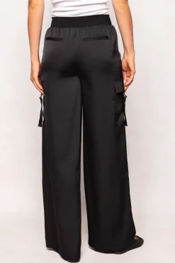 Shay Satin Pants in Black