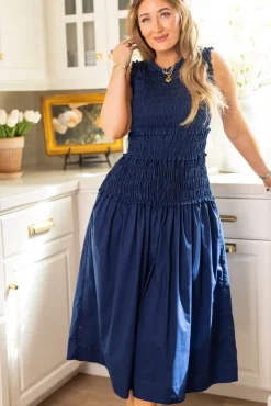Simone Dress in Navy