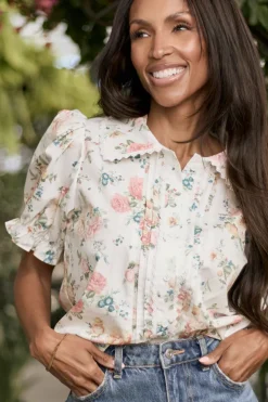 Sophia Blouse in Countryside Peony Blossom