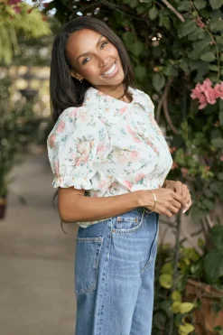 Sophia Blouse in Countryside Peony Blossom