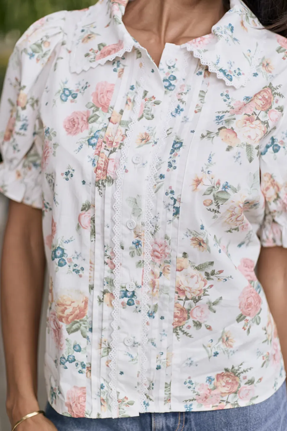 Sophia Blouse in Countryside Peony Blossom
