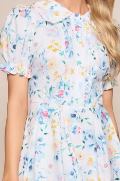 Sophia Dress in Blue Bouquet
