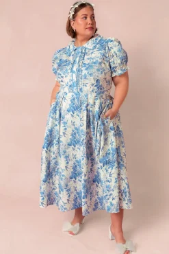 Sophia Dress in Blue Floral