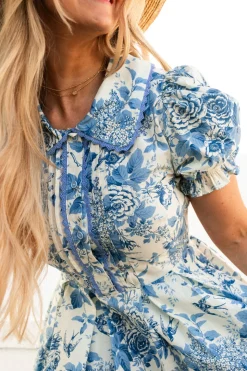 Sophia Dress in Blue Floral