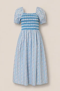 Sunday Best Dress in Rosette Linear Stripe
