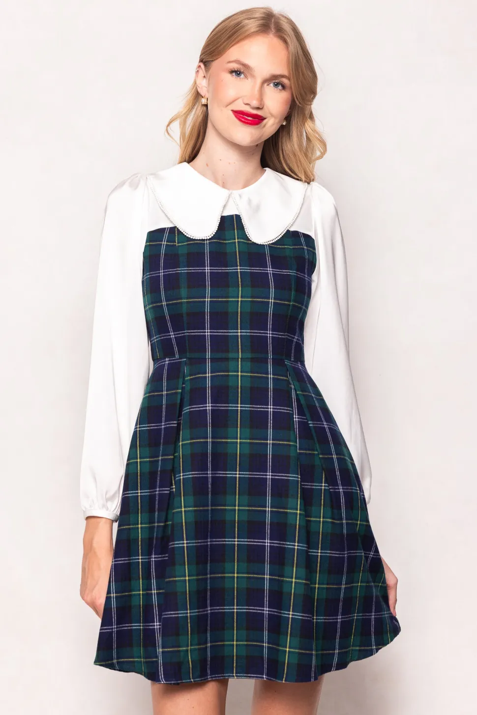 Tawny Dress in Nocturne Plaid