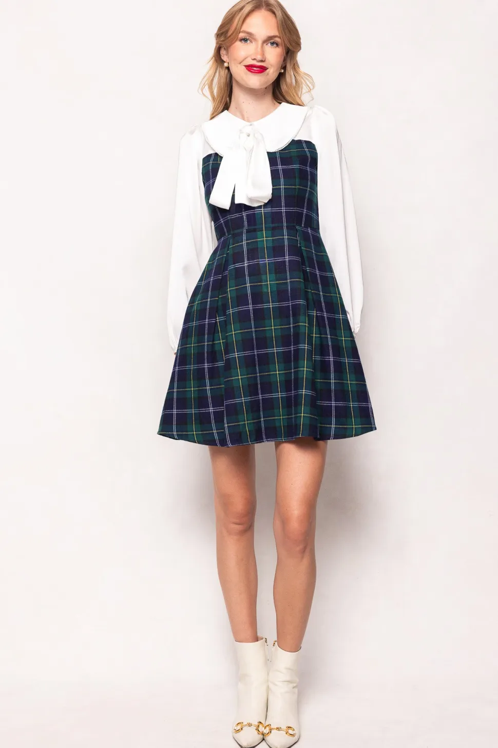 Tawny Dress in Nocturne Plaid